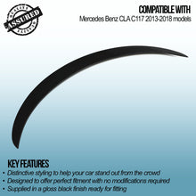 Spoiler Posteriore Nero Lucido Mercedes CLA C117 13-18 - foto 3