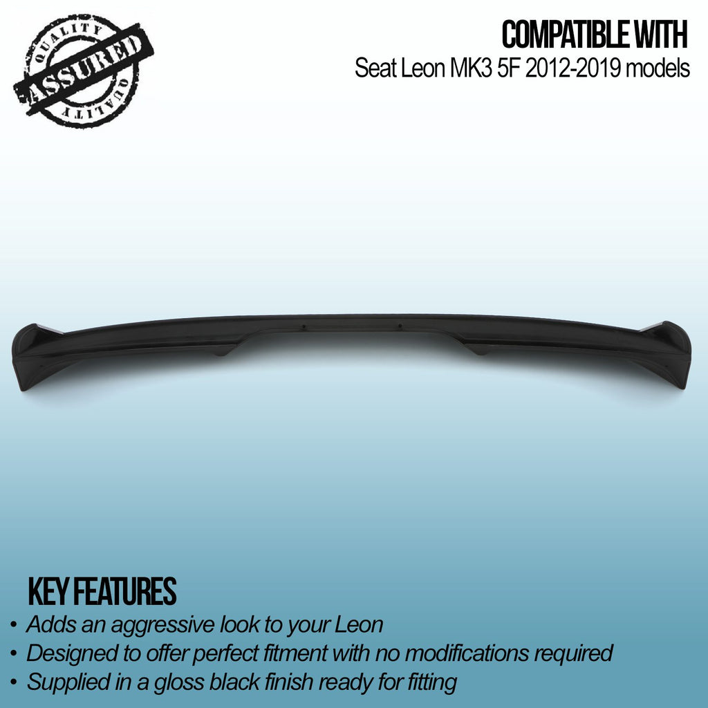 Spoiler Wing Posteriore Nero Lucido Seat Leon MK3 5F 12-19 - foto 3