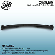 Spoiler Wing Posteriore Nero Lucido Seat Leon MK3 5F 12-19 - foto 3