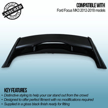 Spoiler Posteriore Stile RS Nero Lucido Ford Focus MK3 12-18 - foto 3