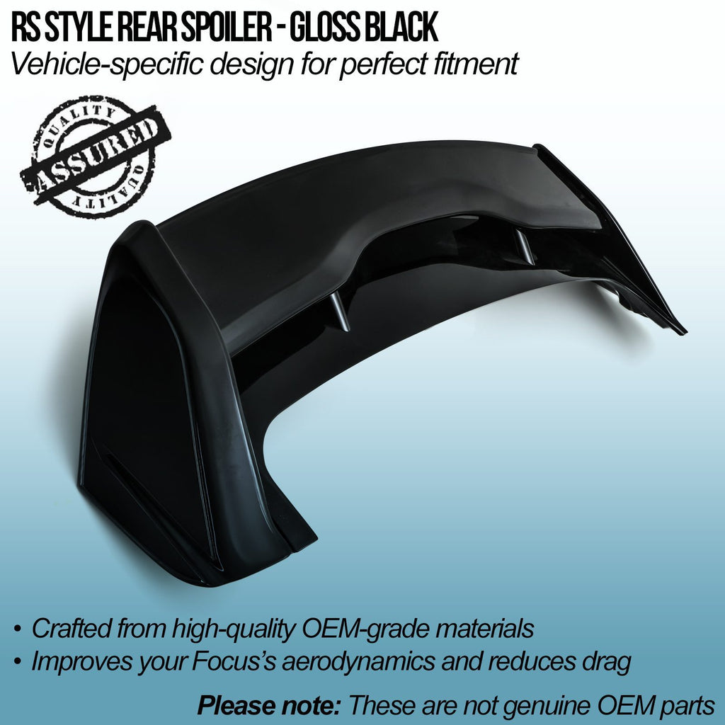 Spoiler Posteriore Stile RS Nero Lucido Ford Focus MK3 12-18 - foto 2