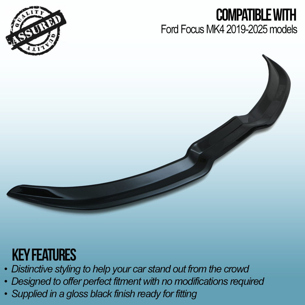 Spoiler Posteriore Stile ST Nero Lucido Ford Focus ST ST-Line MK4 2019-2025 - foto 3