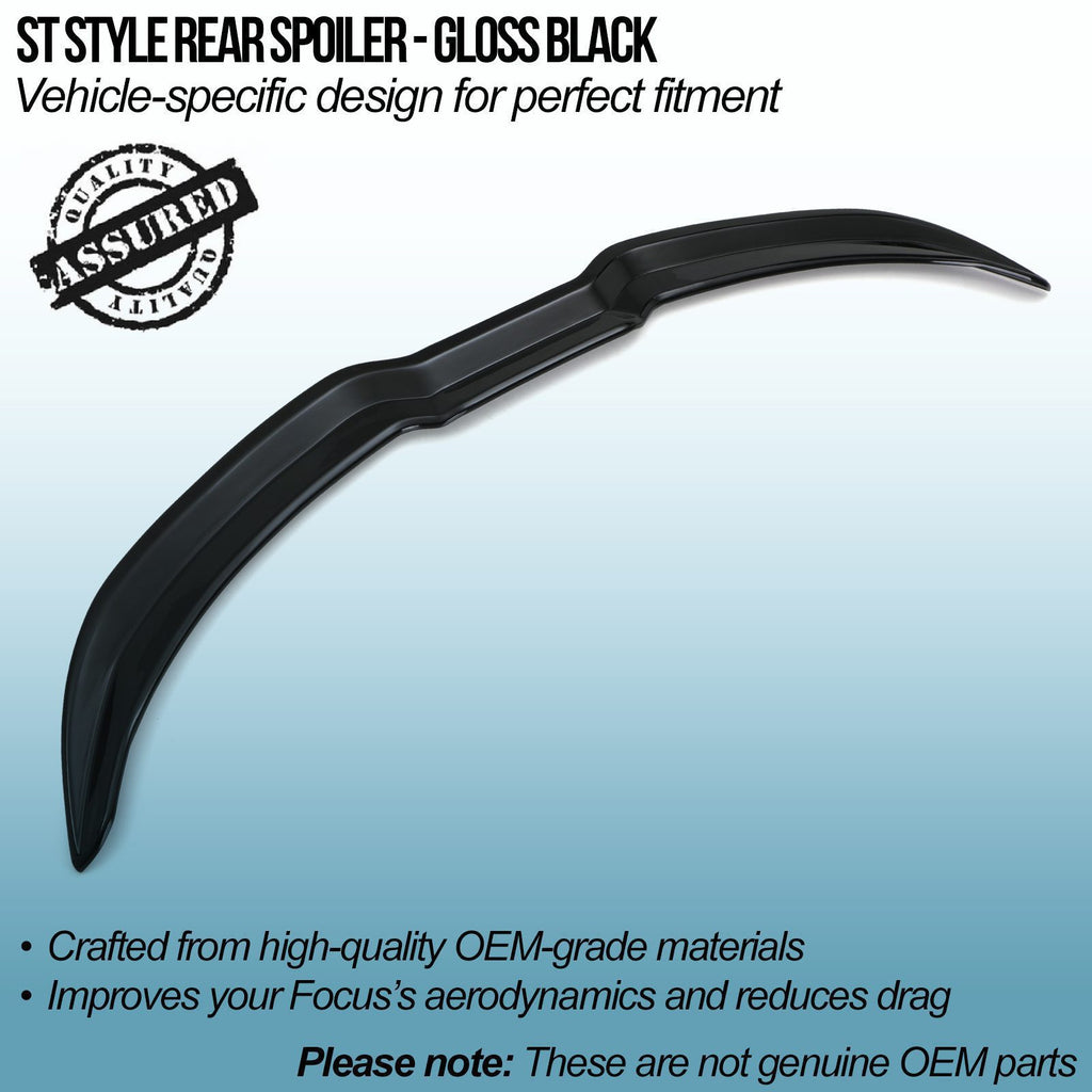 Spoiler Posteriore Stile ST Nero Lucido Ford Focus ST ST-Line MK4 2019-2025 - foto 2