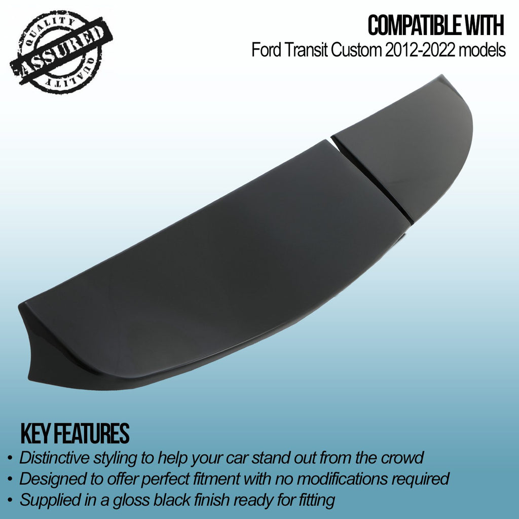 Spoiler Portellone Posteriore Nero Lucido Ford Transit Custom 12-22 - foto 3