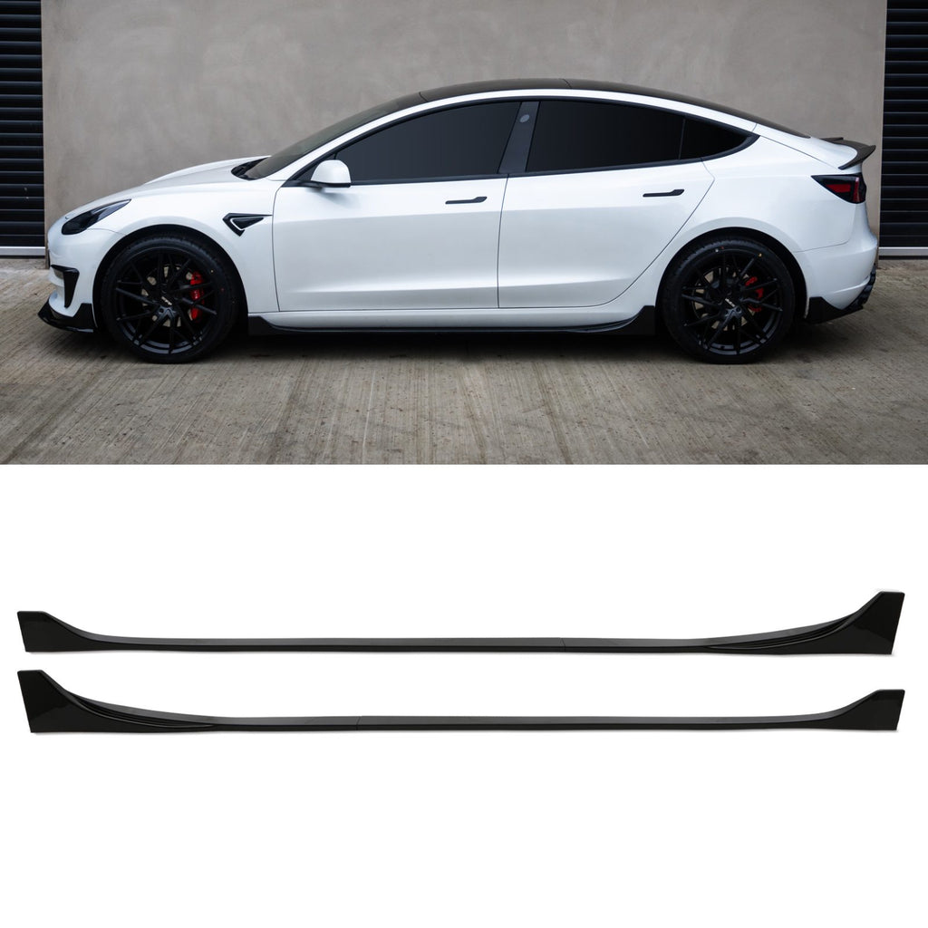 Minigonne Stile Aero Nero Lucido Tesla Model 3 17-22
