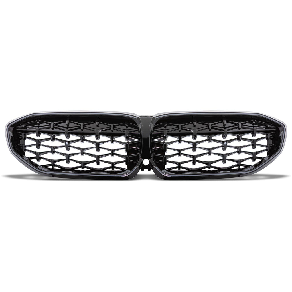Griglia Anteriore a LED Stile Diamante Nero Lucido BMW Serie 3 G20 19-22 - foto 3