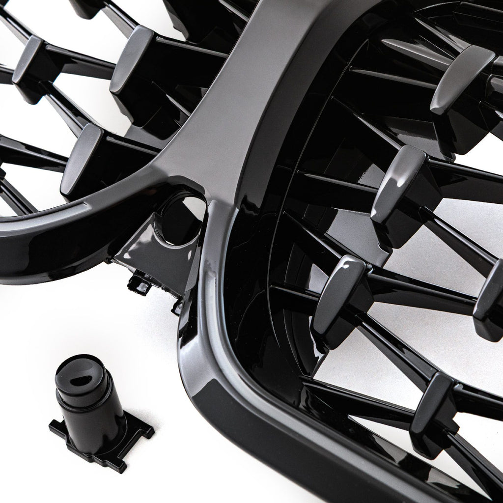 Griglia Anteriore a LED Stile Diamante Nero Lucido BMW Serie 3 G20 19-22 - foto 6