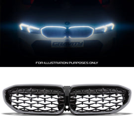 Griglia Anteriore a LED Stile Diamante Nero Lucido BMW Serie 3 G20 19-22