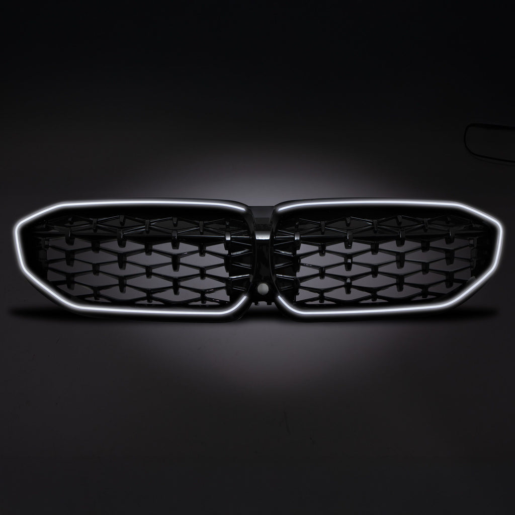 Griglia Anteriore a LED Stile Diamante Nero Lucido BMW Serie 3 G20 19-22 - foto 2