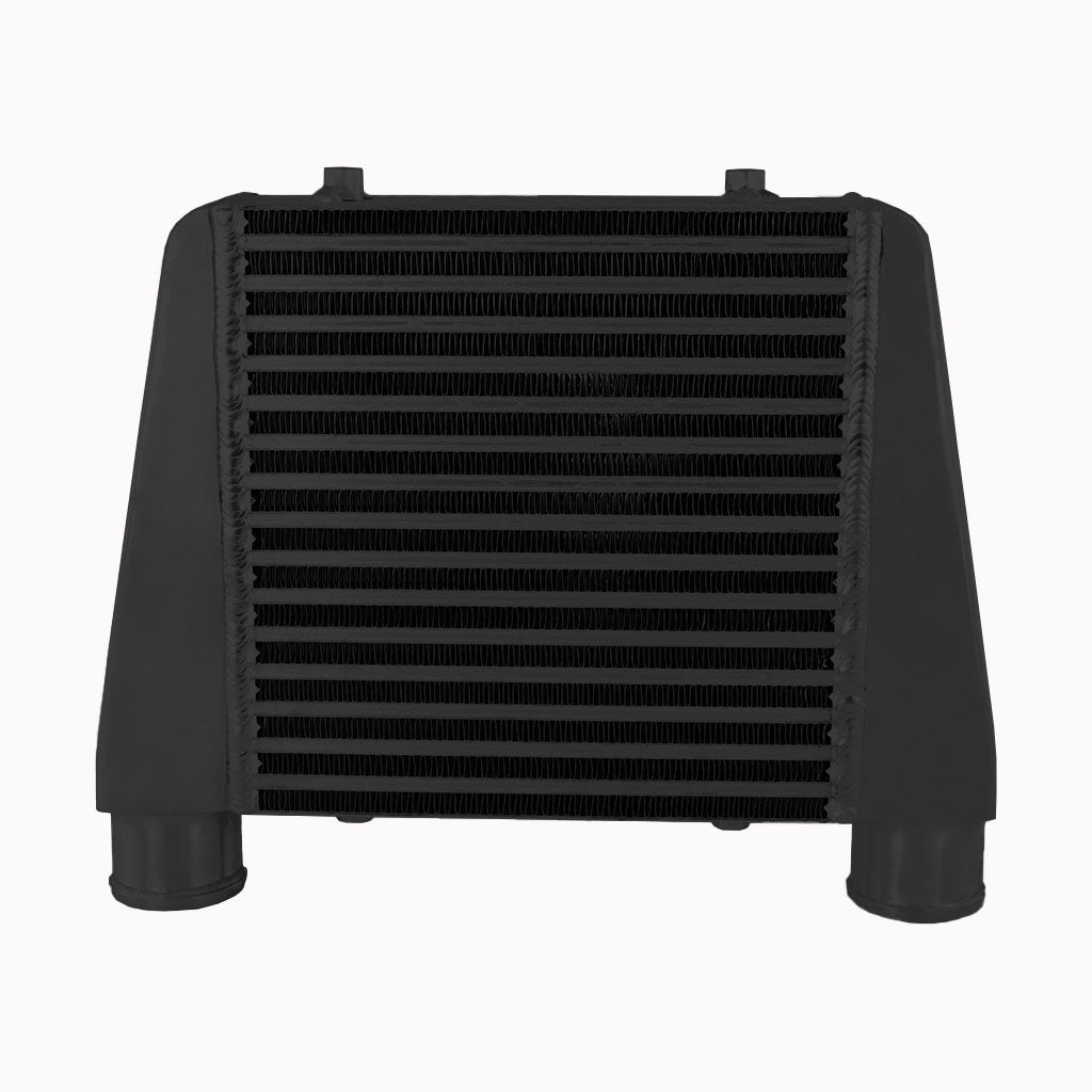 Intercooler Maggiorato Universale FMIC.EU 280x280x76mm Uscita Superiore Nero in Alluminio