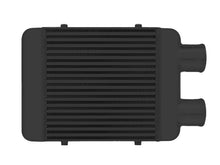 Carica l'immagine nel visualizzatore di Gallery, Intercooler Maggiorato Universale FMIC.EU 300x300x76mm Uscita Laterale Nero in Alluminio