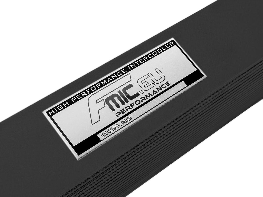 Intercooler Maggiorato Universale FMIC.EU 330x280x76mm Uscita Superiore Nero in Alluminio