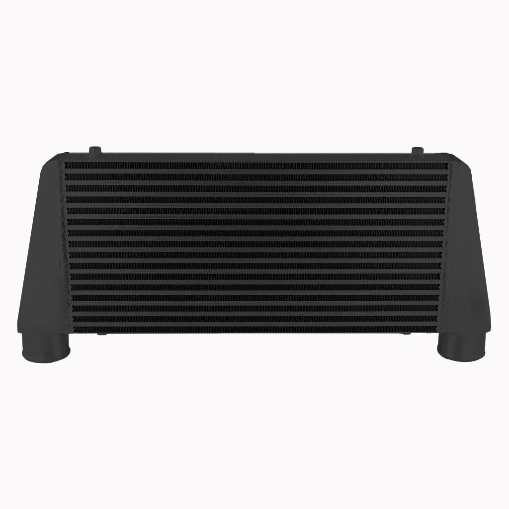 Intercooler Maggiorato Universale FMIC.EU 600x280x76mm Uscita Superiore Nero in Alluminio