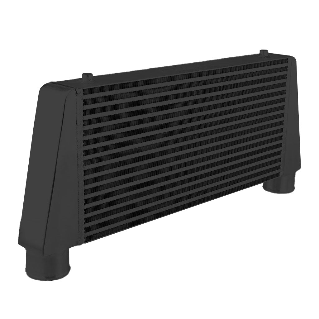 Intercooler Maggiorato Universale FMIC.EU 600x280x76mm Uscita Superiore Nero in Alluminio