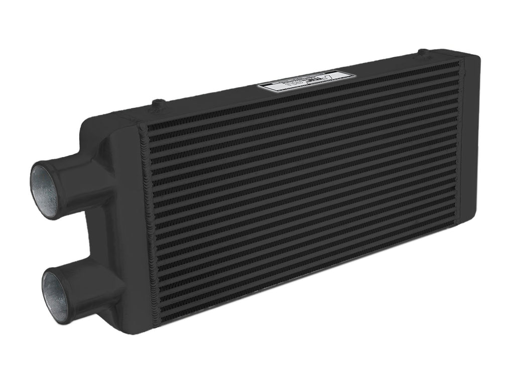 Intercooler Maggiorato Universale FMIC.EU 600x300x76mm Uscita Laterale Nero in Alluminio