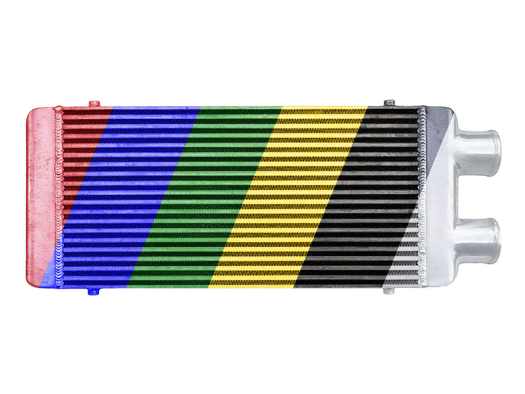 Intercooler Maggiorato Universale FMIC.EU 600x300x76mm Uscita Laterale Colorata