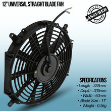 Ventola 12" a Pale Diritte 12V 80W Universale - foto 2