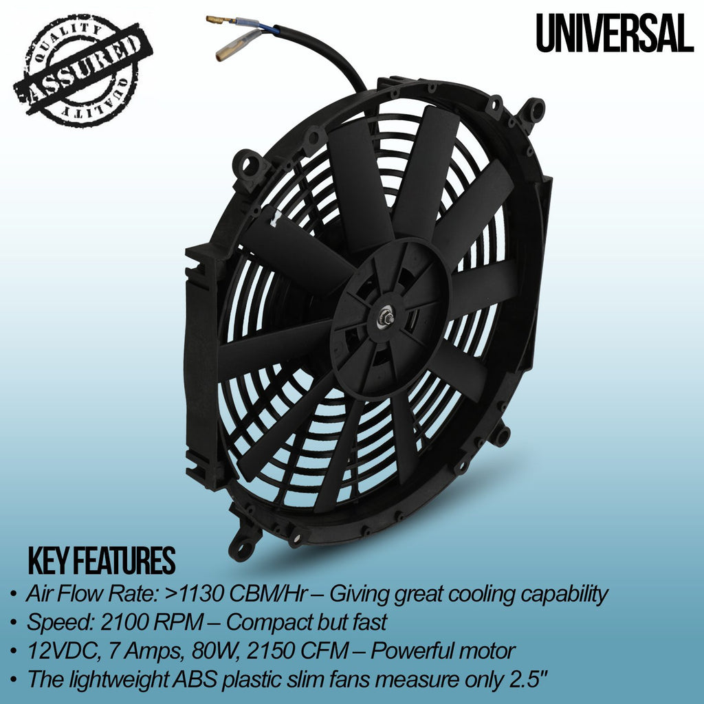 Ventola 12" a Pale Diritte 12V 80W Universale - foto 3