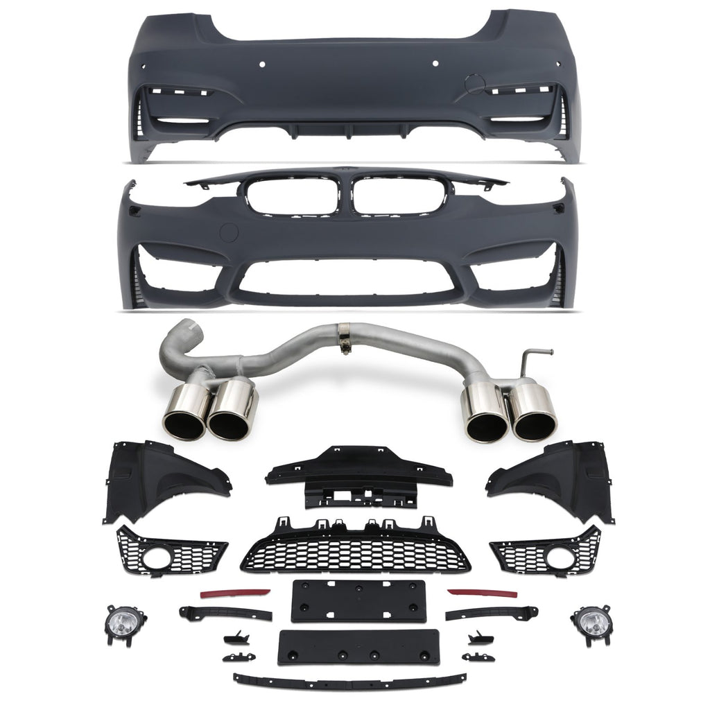 Body Kit Completo Stile M3 con Conversione Scarico BMW Serie 3 F30 12-19 - foto 2