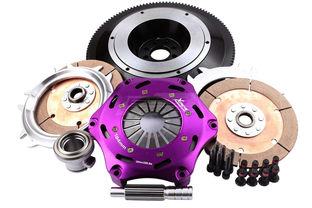 Kit frizione + volano Xtreme Performance Ø 184 mm ceramico rigido bidisco - coppia 1220 Nm - 24 denti - Ø mozzo 25.4 mm - Nissan 350Z Z33 2002-2008 / Nissan Skyline V35 2001-2007 - KNI18523-2E