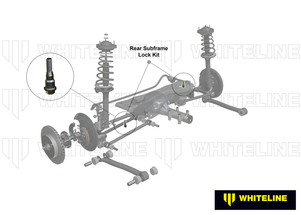 Schema posizione kit Whiteline KSB750 sul telaietto posteriore Subaru