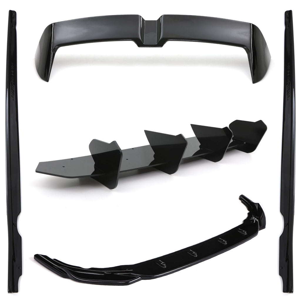 Kit Aero Completo Stile Oettinger Nero Lucido VW Golf MK8 R dal 2020 - foto 2