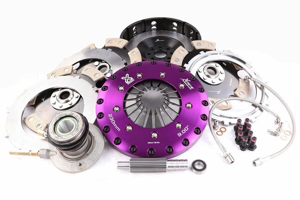 Kit frizione Xtreme Clutch Motorsport 230mm ceramico rigido tridisco QUAIFE 26x28.6mm - Ø 230 mm - 26 denti - Ø mozzo 28.6 mm - KTY23692-3E