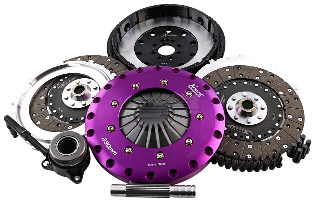 Kit frizione + volano Xtreme Performance Ø 230 mm organico bidisco con reggispinta idraulico CSC - coppia 1200 Nm (8 bulloni) - Audi A3 MK2 8P MK3 8V MK4 8Y 2004-2020 / Audi Q3 2015-2018 / Audi TT MK2 8J MK3 8S 2008-2014 / Seat Altea MK1 5P 2007-2015