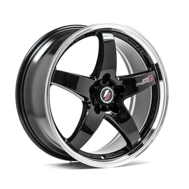 Cerchio in Lega LENSO D1R 18x8 ET45 5H con foratura su misura Gloss Black & Polished