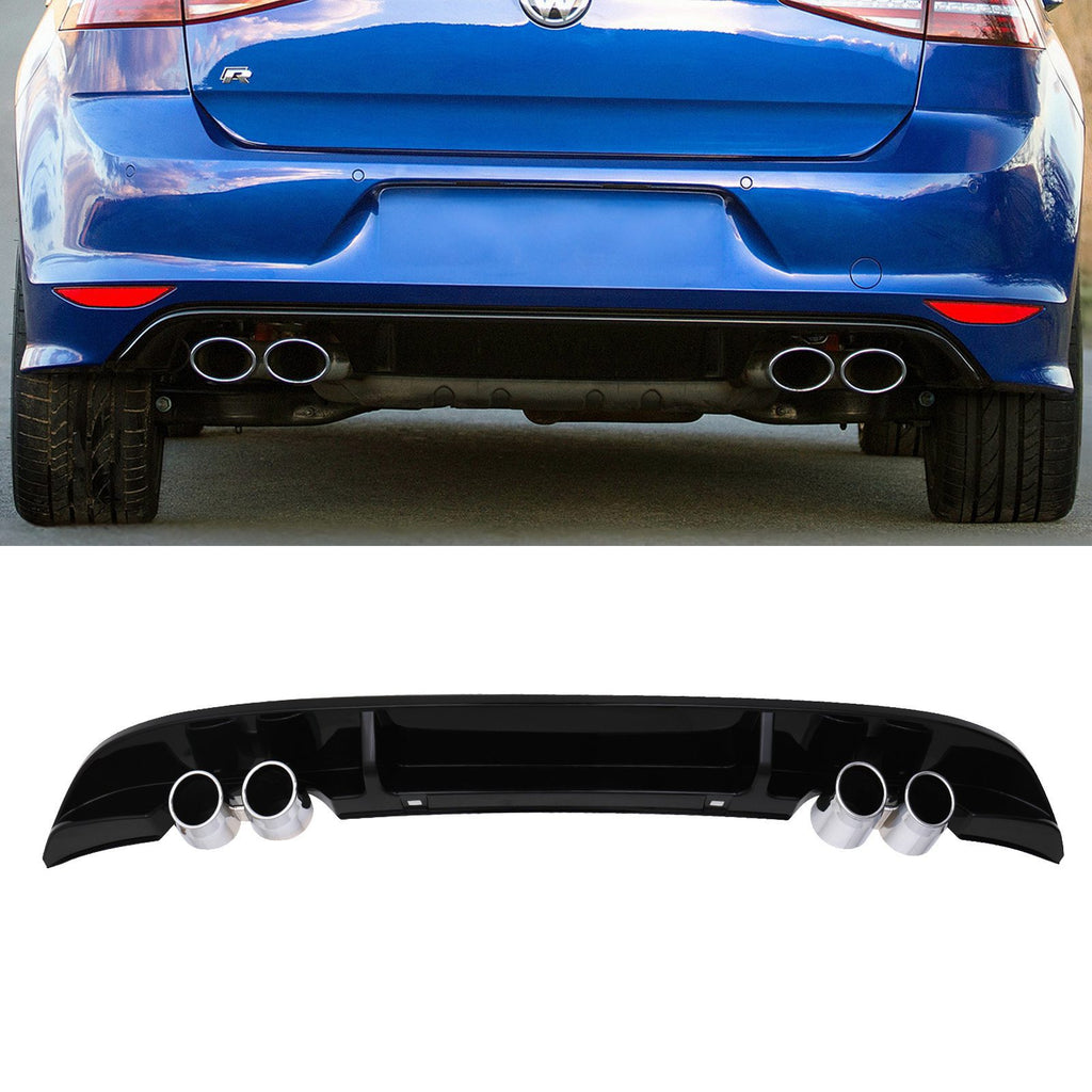 Diffusore Posteriore Nero Lucido Quadrupla Uscita VW Golf MK7.5 17-20