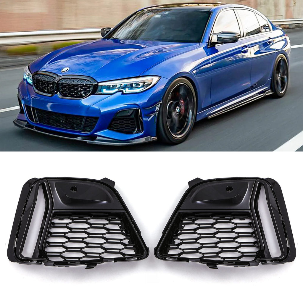 Inserti Copri Fendinebbia Paraurti Anteriore Nero Lucido BMW Serie 3 G20 19-21