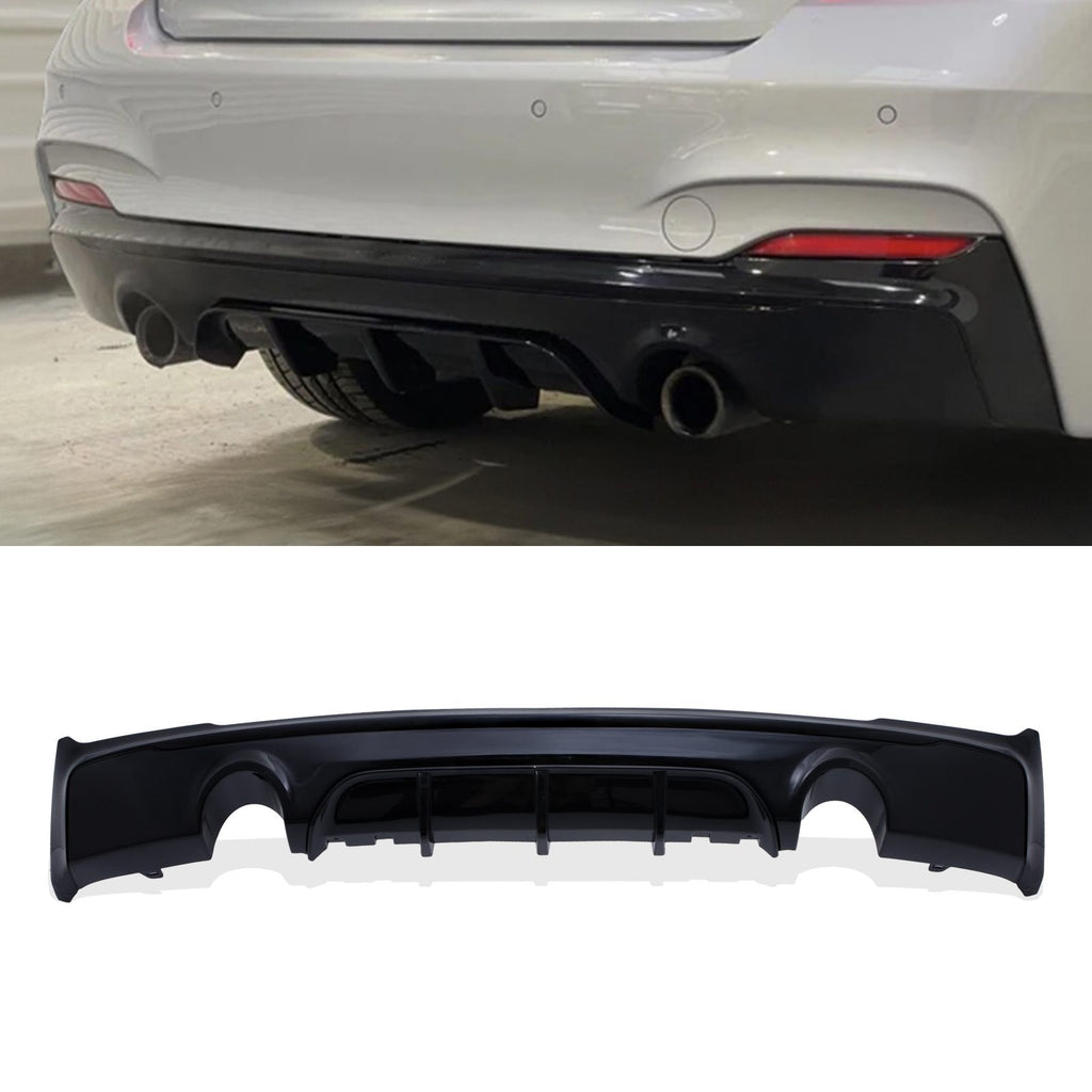 Diffusore Posteriore Stile M Performance Nero Lucido Doppia Uscita BMW Serie 2 F22 F23 14-21