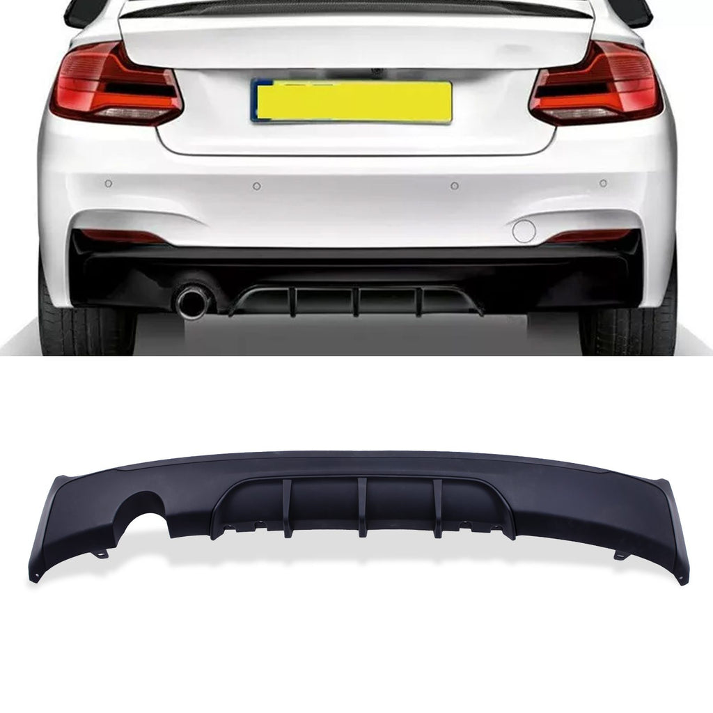 Diffusore Posteriore Stile M Performance Nero Opaco Uscita Singola BMW Serie 2 F22 F23 14-21