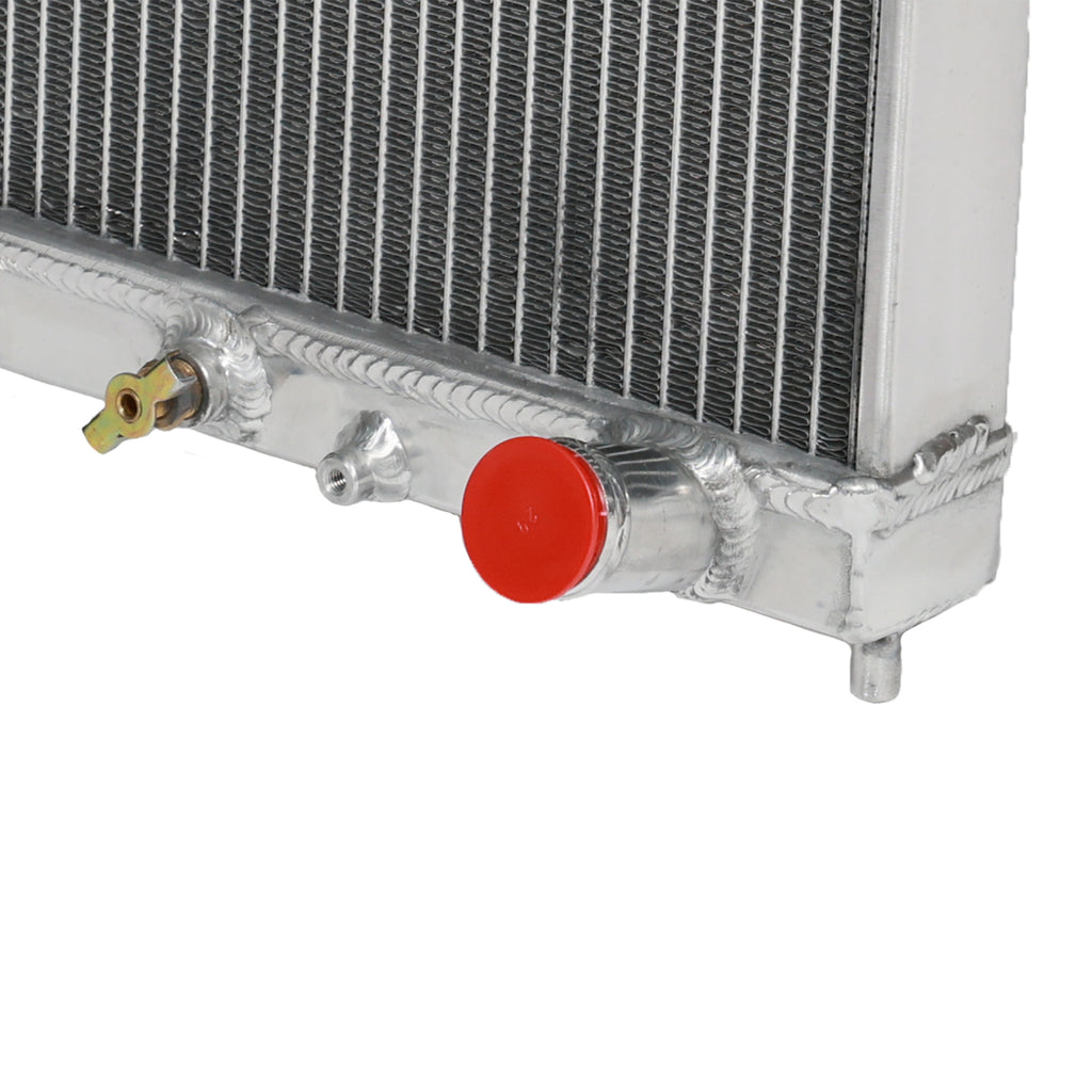 Dettaglio delle saldature del radiatore in alluminio Cooling Solutions Honda Civic EG EK