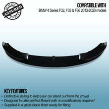 Splitter Anteriore Nero Lucido BMW Serie 4 F32 F36 13-20 - foto 3