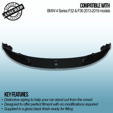 Splitter Anteriore Nero Lucido BMW Serie 4 F32 F36 13-19 - foto 3