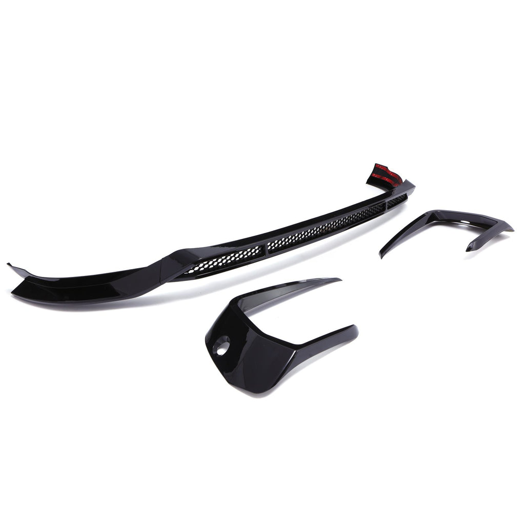 Splitter Anteriore con Fori Sensori Nero Lucido VW Transporter T6.1 19-24 - foto 4