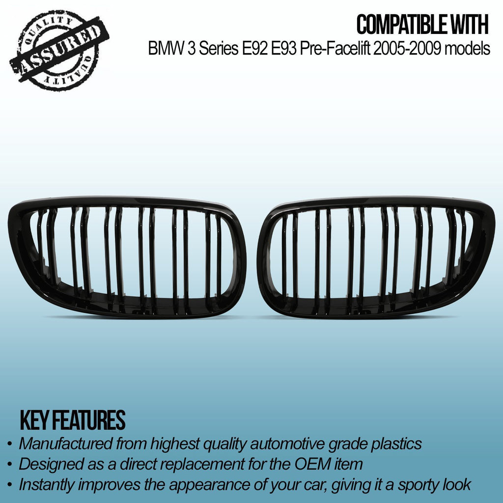Griglie Calandra Kidney Look M Sport BMW Serie 3 E92 E93 05-09 - foto 3