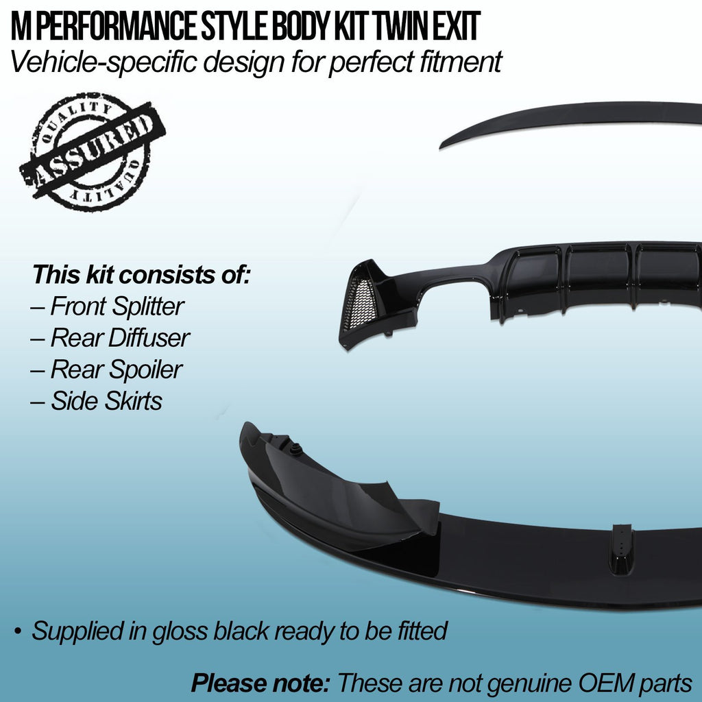 Body Kit Stile M Performance Doppio Scarico Nero Lucido BMW 4 Series F32 F33 14-19 - foto 2