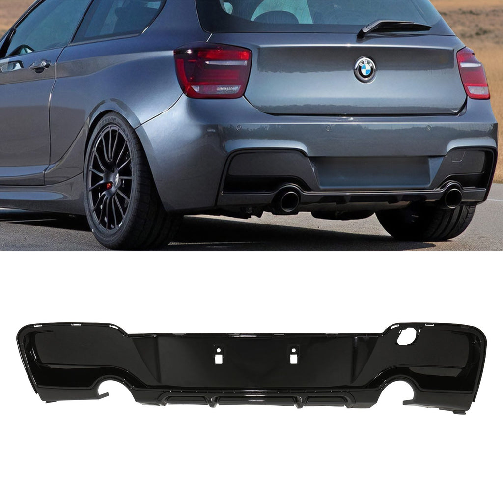 Diffusore Posteriore Nero Lucido Doppia Uscita BMW Serie 1 F20 12-15