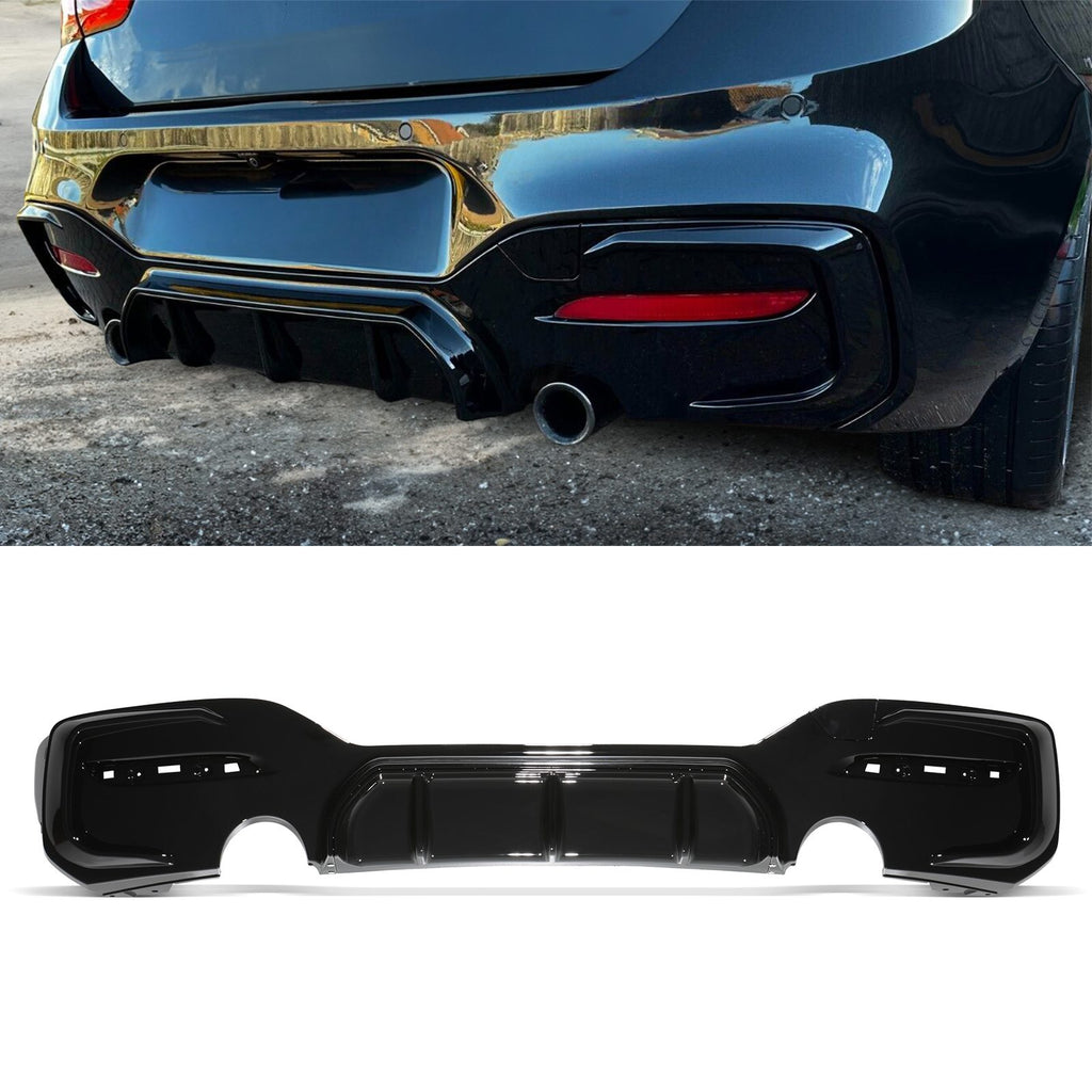 Diffusore Posteriore Nero Lucido Doppia Uscita BMW Serie 1 F20 LCI 15-18
