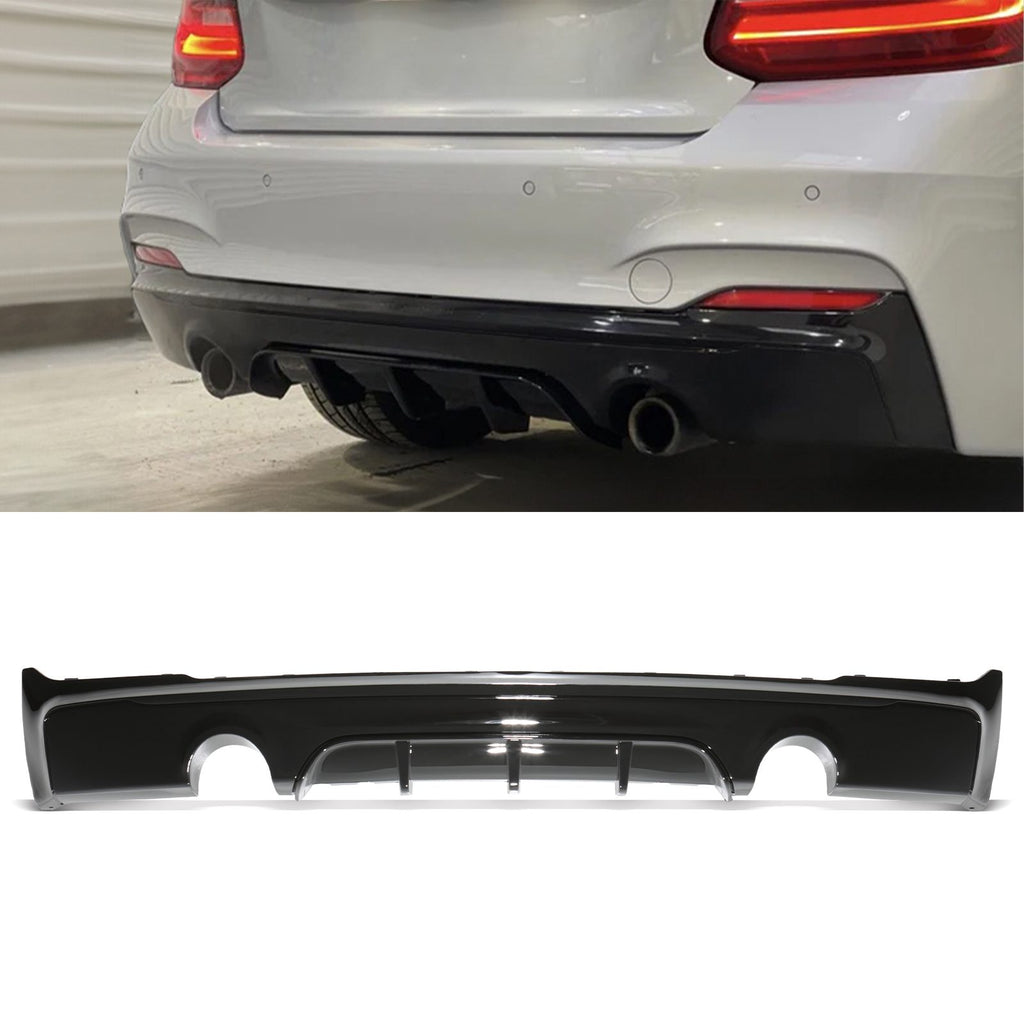 Diffusore Posteriore a Doppio Scarico Stile M Nero Lucido BMW Serie 2 F22 F23 14-21