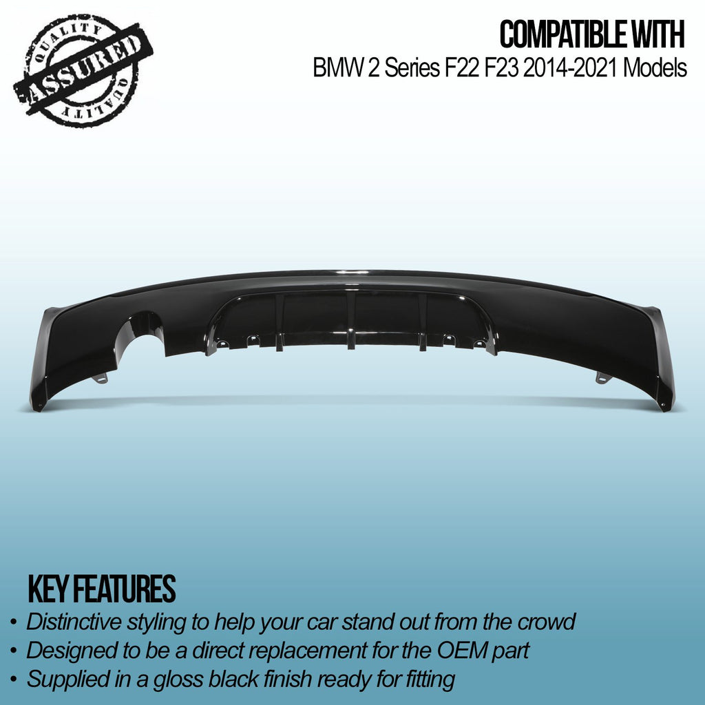 Diffusore Posteriore Stile M Performance Uscita Singola BMW Serie 2 F22 F23 14-21 - foto 3