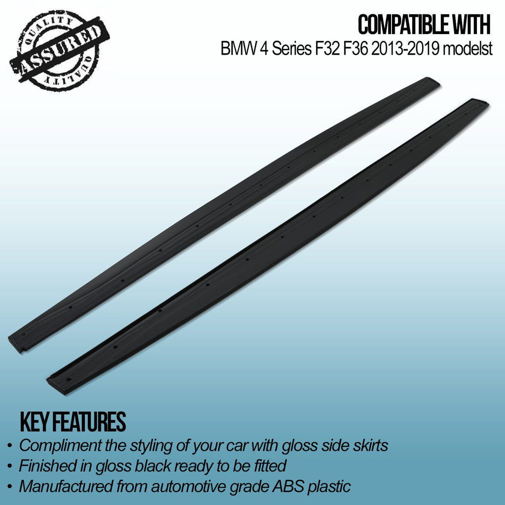 Minigonne Stile M Performance Nero Lucido BMW Serie 4 F32 F36 13-19 - foto 3