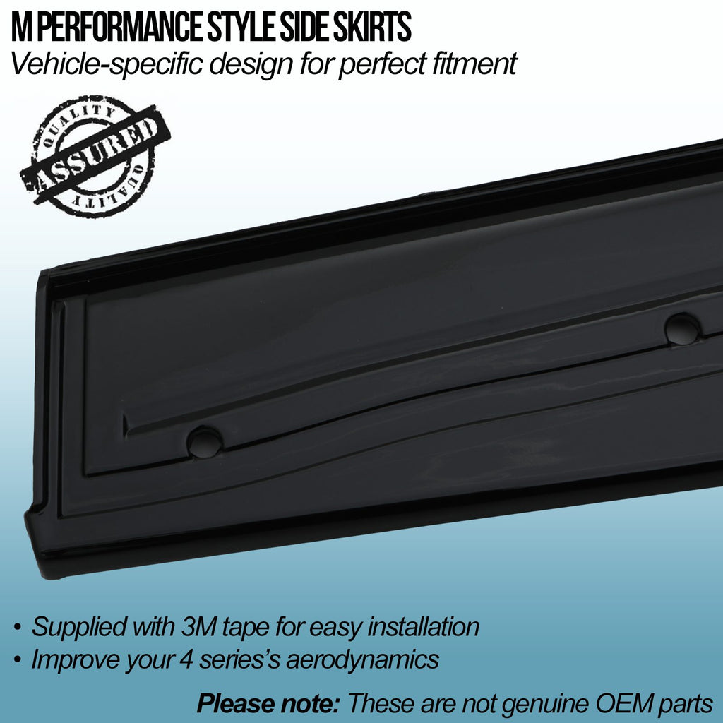 Minigonne Stile M Performance Nero Lucido BMW Serie 4 F32 F36 13-19 - foto 2