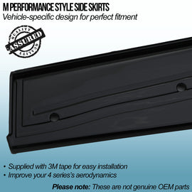 Minigonne Stile M Performance Nero Lucido BMW Serie 4 F32 F36 13-19 - foto 2