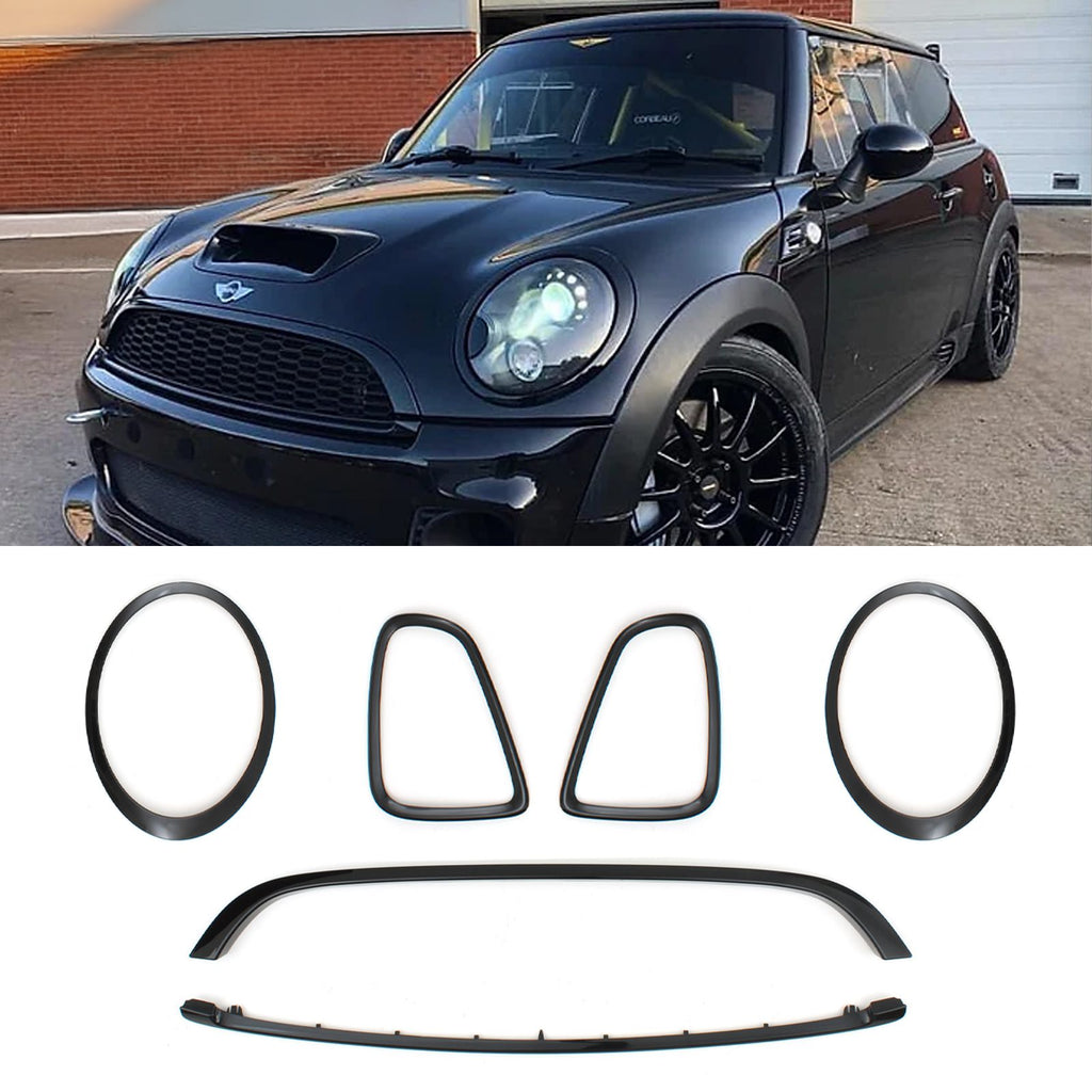 Kit Modanature Luci Anteriori e Posteriori Nero Lucido Mini R56 06-13