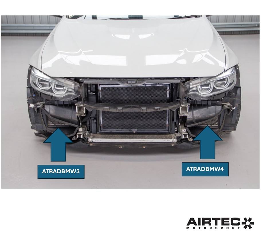 Radiatori laterali AIRTEC Motorsport per BMW F87 M2 Competition, F80 M3 e F82 M4 (S55) - Lato destro - dettaglio 4
