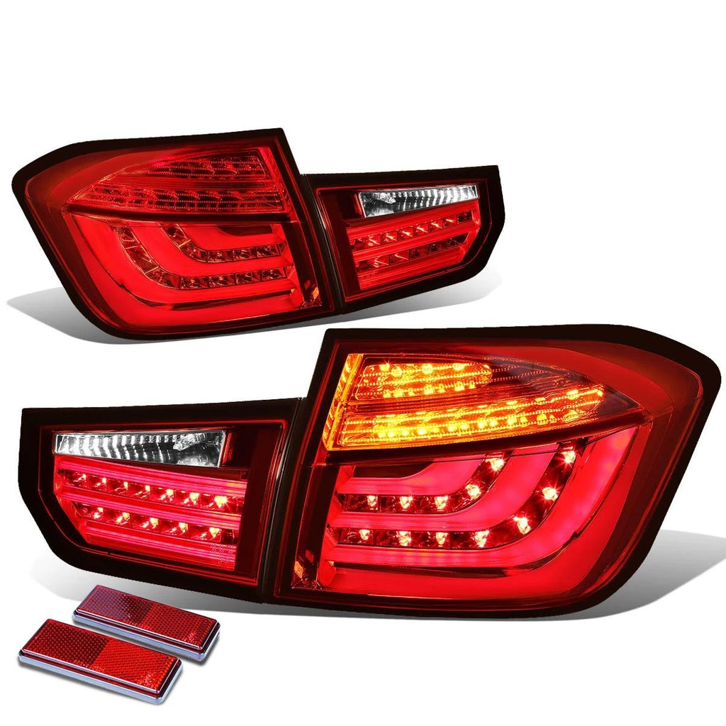 Fanali Posteriori LED SK-Import Cromati Lente Rossa BMW Serie 3 F30 Pre LCI - foto 2