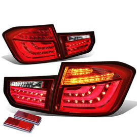 Fanali Posteriori LED SK-Import Cromati Lente Rossa BMW Serie 3 F30 Pre LCI - foto 2